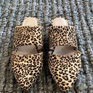 Matisse leopard skin fur slip on